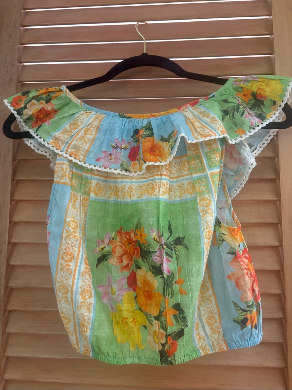 Show Me Your MuMu NWT Women’s Carson Top Country Bouquet 100% Cotton Sz S - Picture 4 of 6